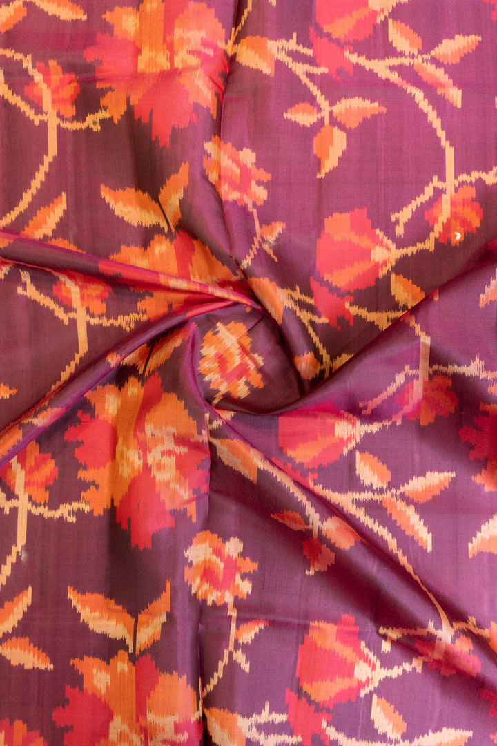 Purple pure ikat patan patola silk saree