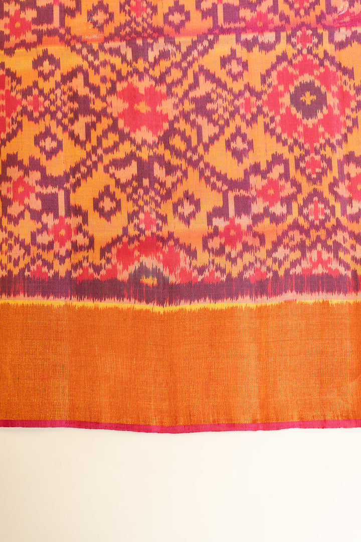 Purple pure ikat patan patola silk saree