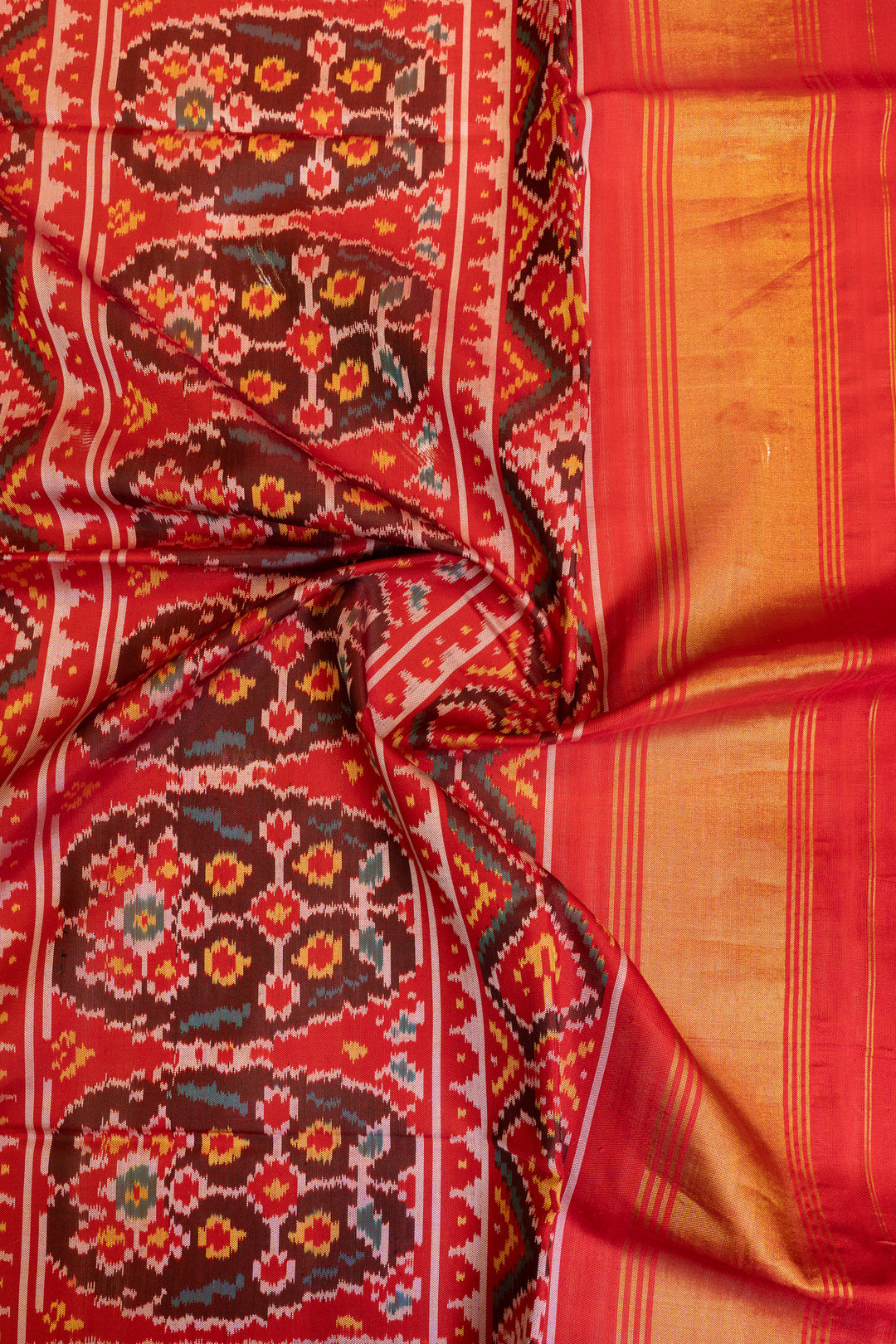 Magenta pure single ikat patan patola silk saree