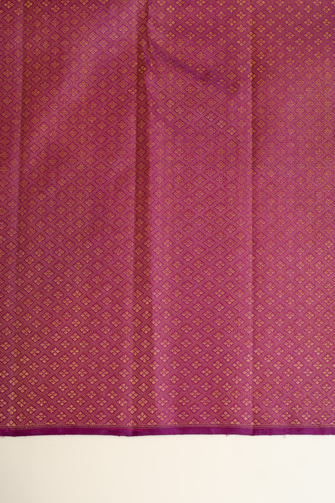 Magenta borderless brocade pure Kanchipuram silk saree