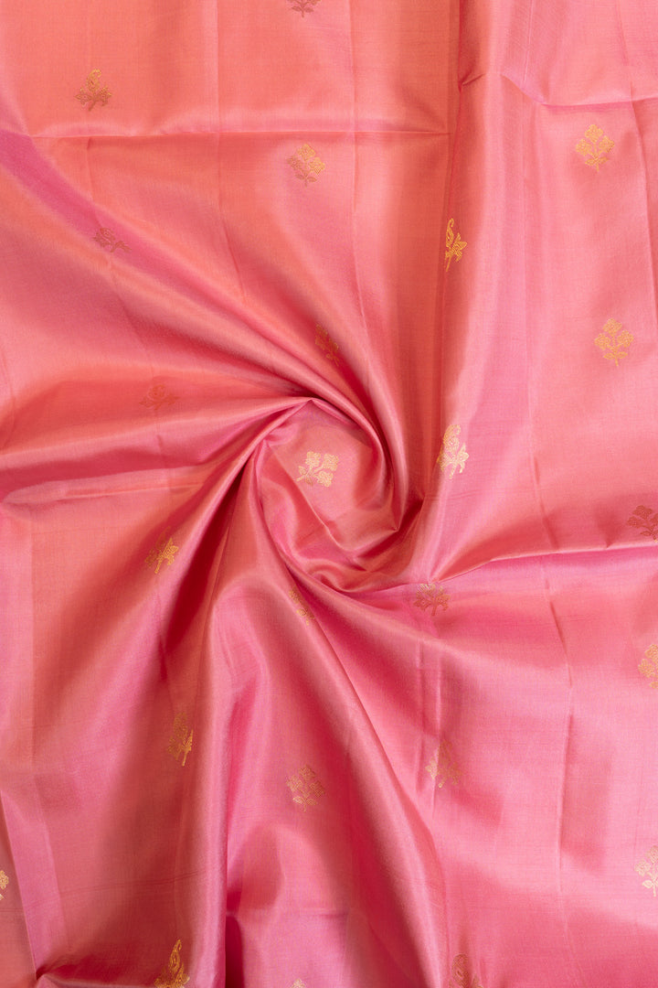 Pink and sage green pure soft silk saree