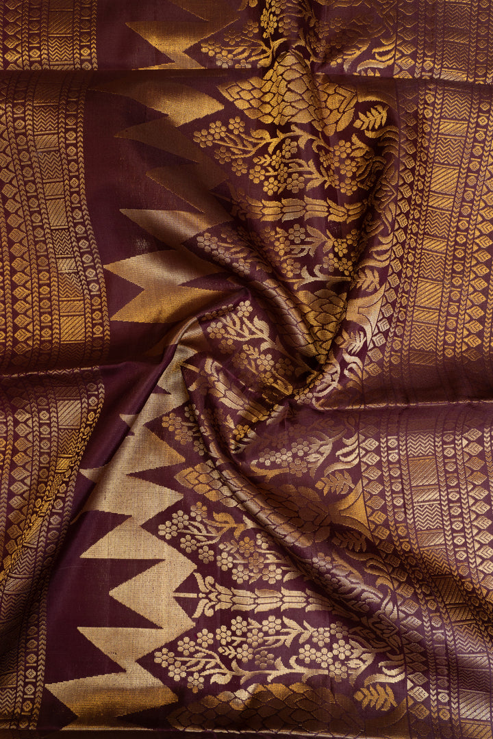 Lilac and magenta pure soft silk saree