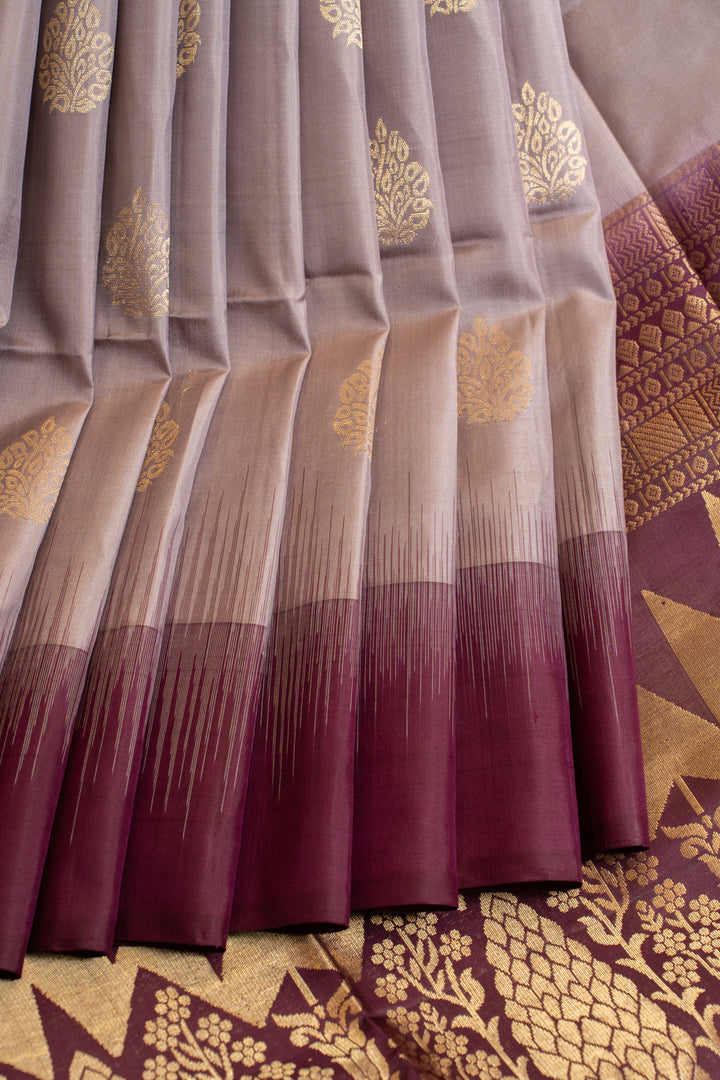 Lilac and magenta pure soft silk saree