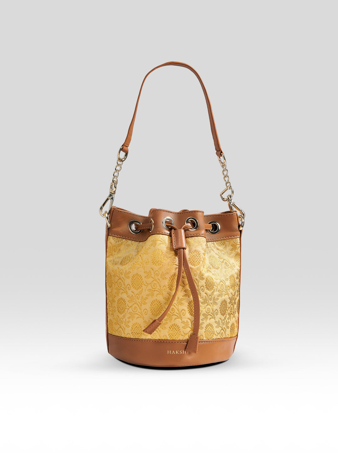 Yanay Kanchi Brocade Potli Gold & Tan - Clio Silks