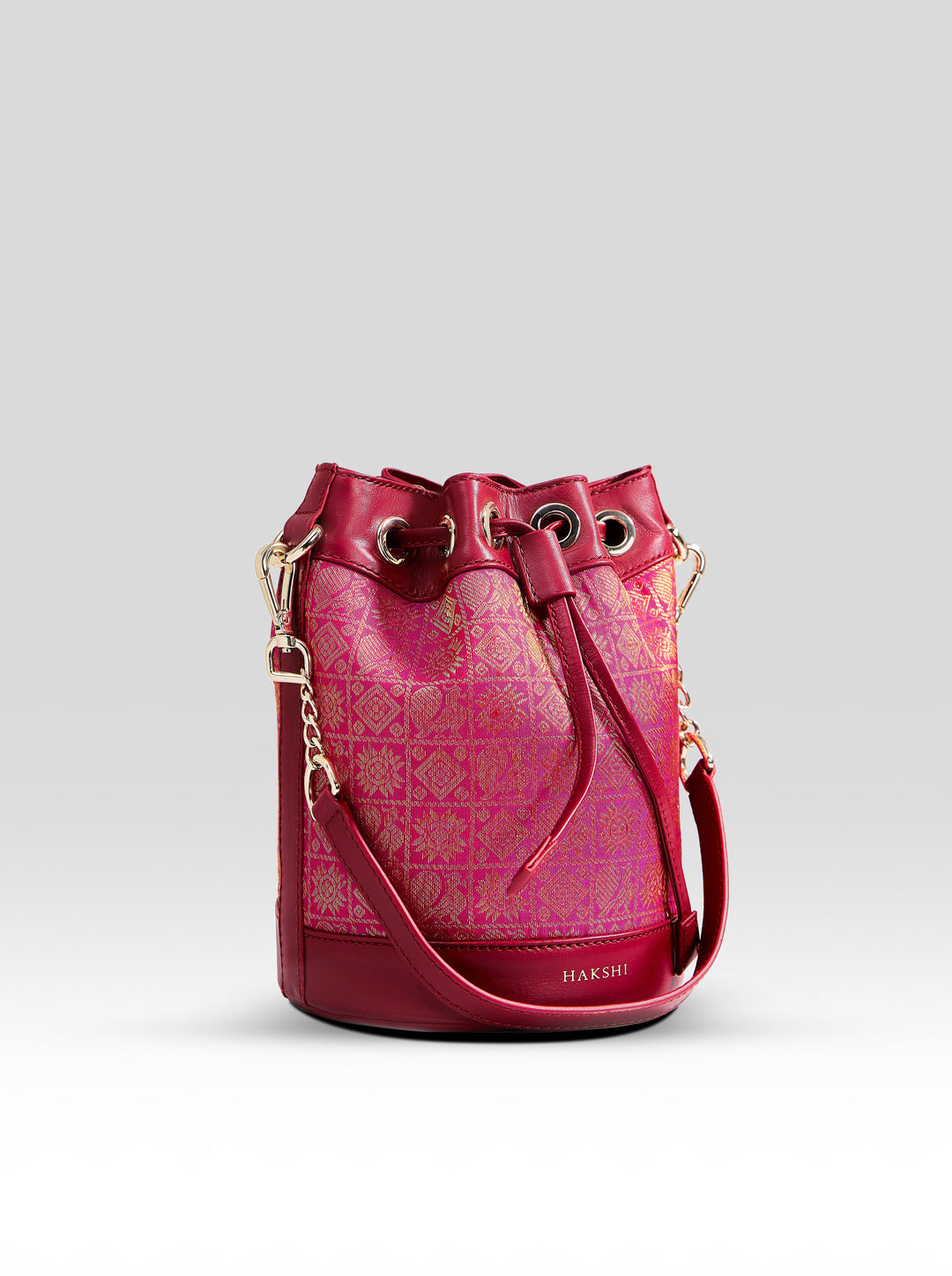 Yanay Kanchi Brocade Potli Bag Magenta & Red - Clio Silks
