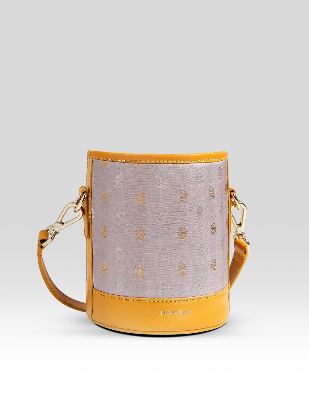 Adhya Bucket Bag Grey & Yellow - Clio Silks