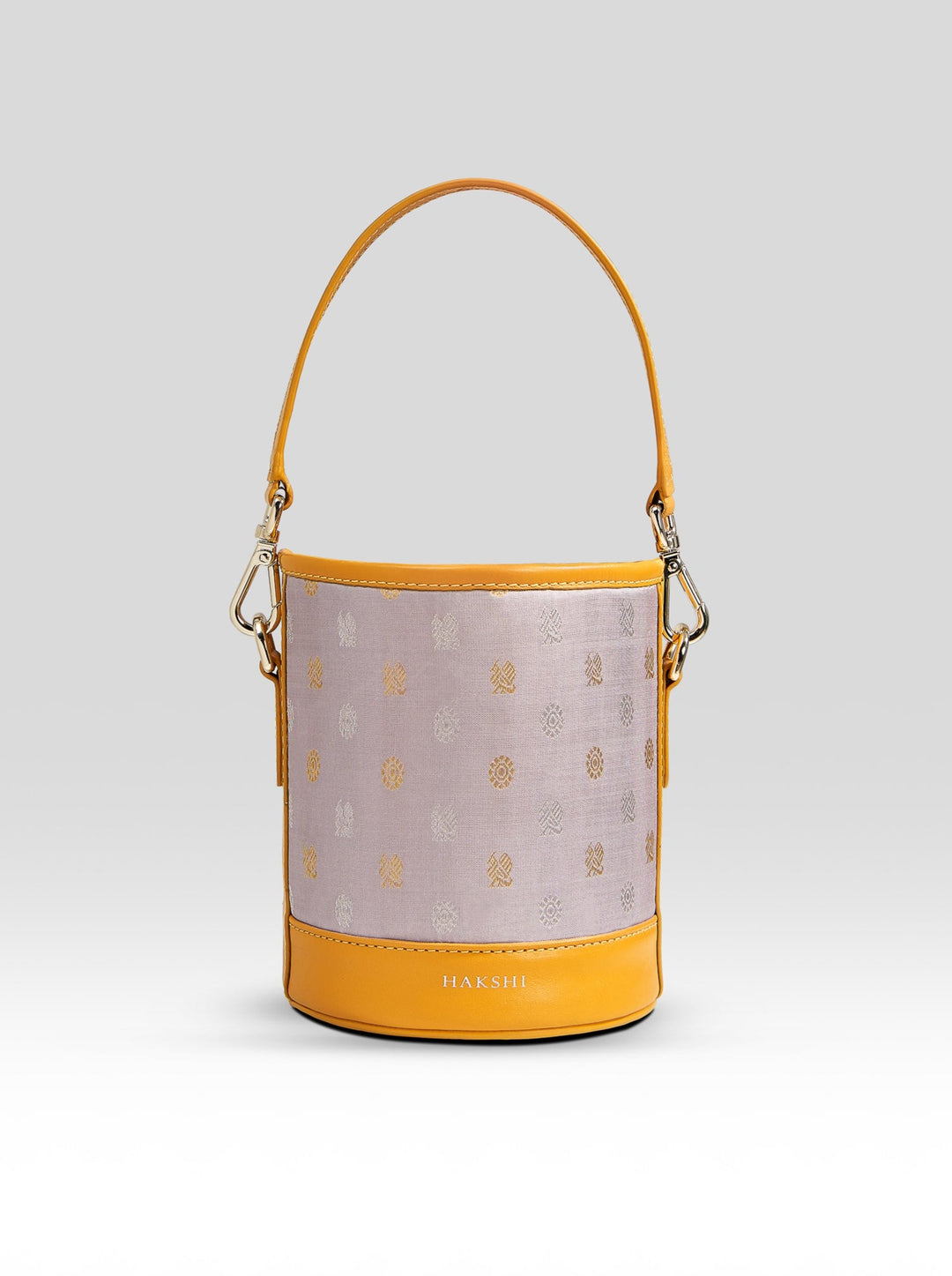 Adhya Bucket Bag Grey & Yellow - Clio Silks