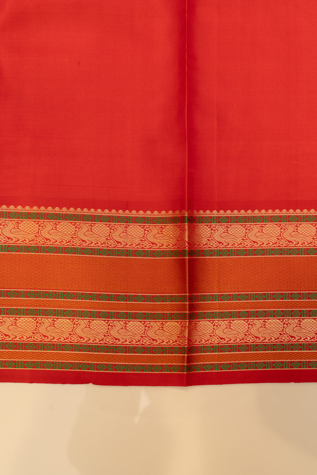 Anandha blue and red threadwork Kanchipuram silk saree