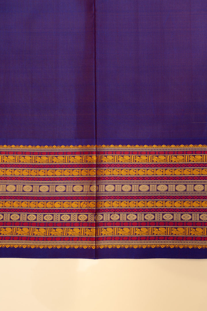 Yellow thread Varisaipettu pure Kanchipuram silk saree