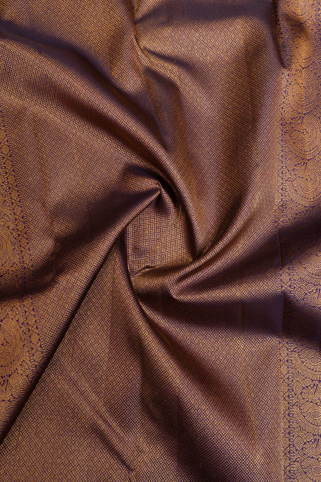 Lilac and purple buttis pure Kanchipuram silk saree