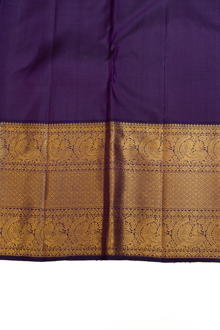 Lilac and purple buttis pure Kanchipuram silk saree