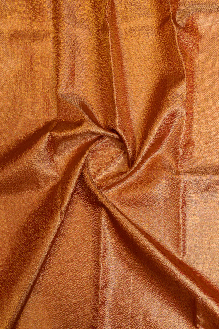 Red brocade pure Kanchipuram silk saree