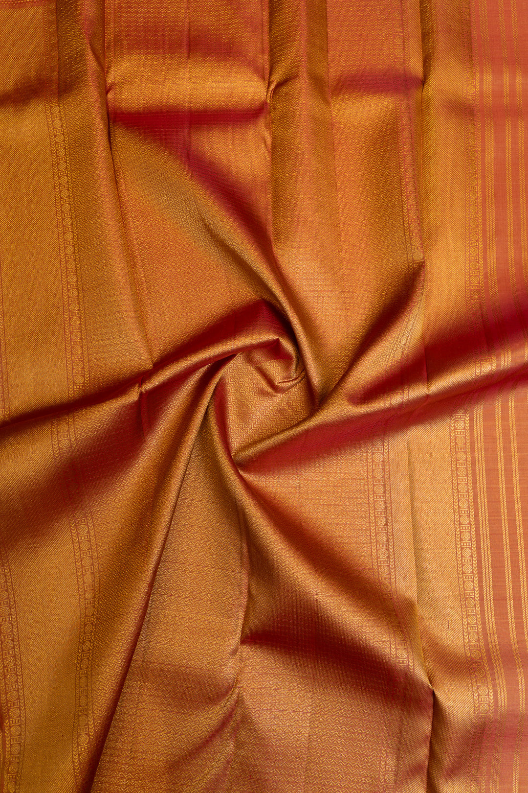 Champagne gold annam chakram  pure Kanchipuram silk saree