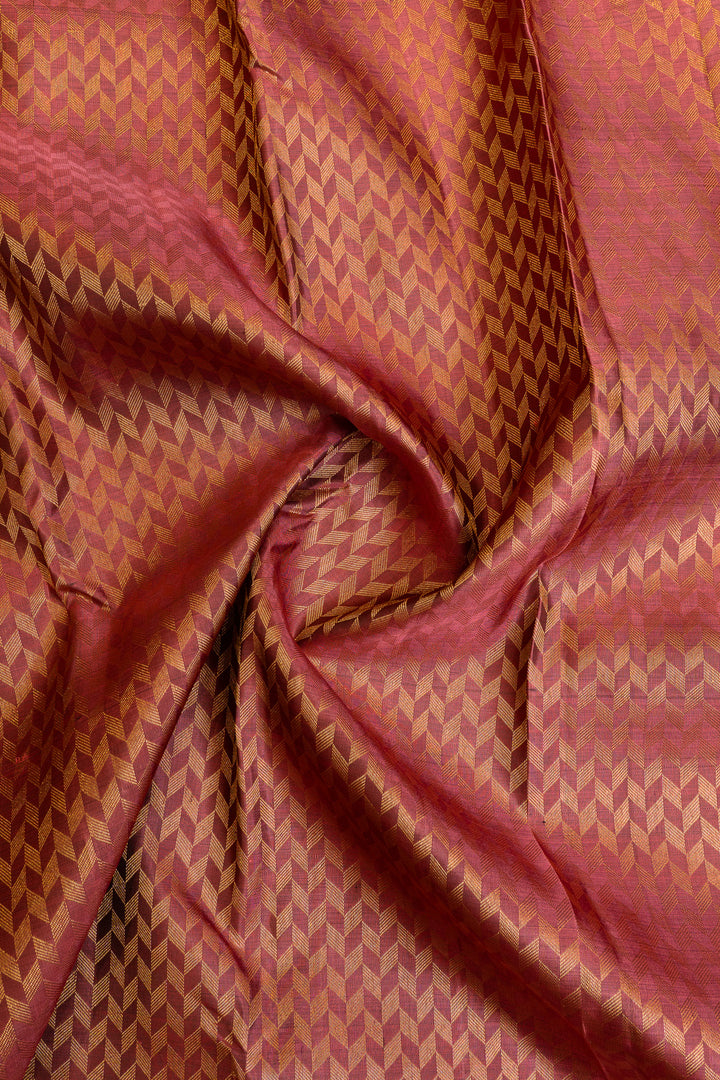 Maroon and brown brocade pure Kanchipuram silk saree