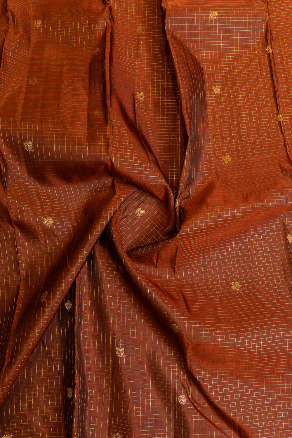 Rust orange vairaoosi pure Kanchipuram silk saree
