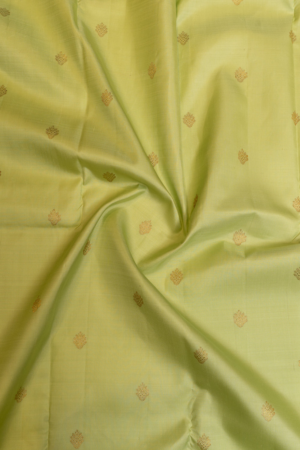 Apple green and rust orange pure Kanchipuram silk saree