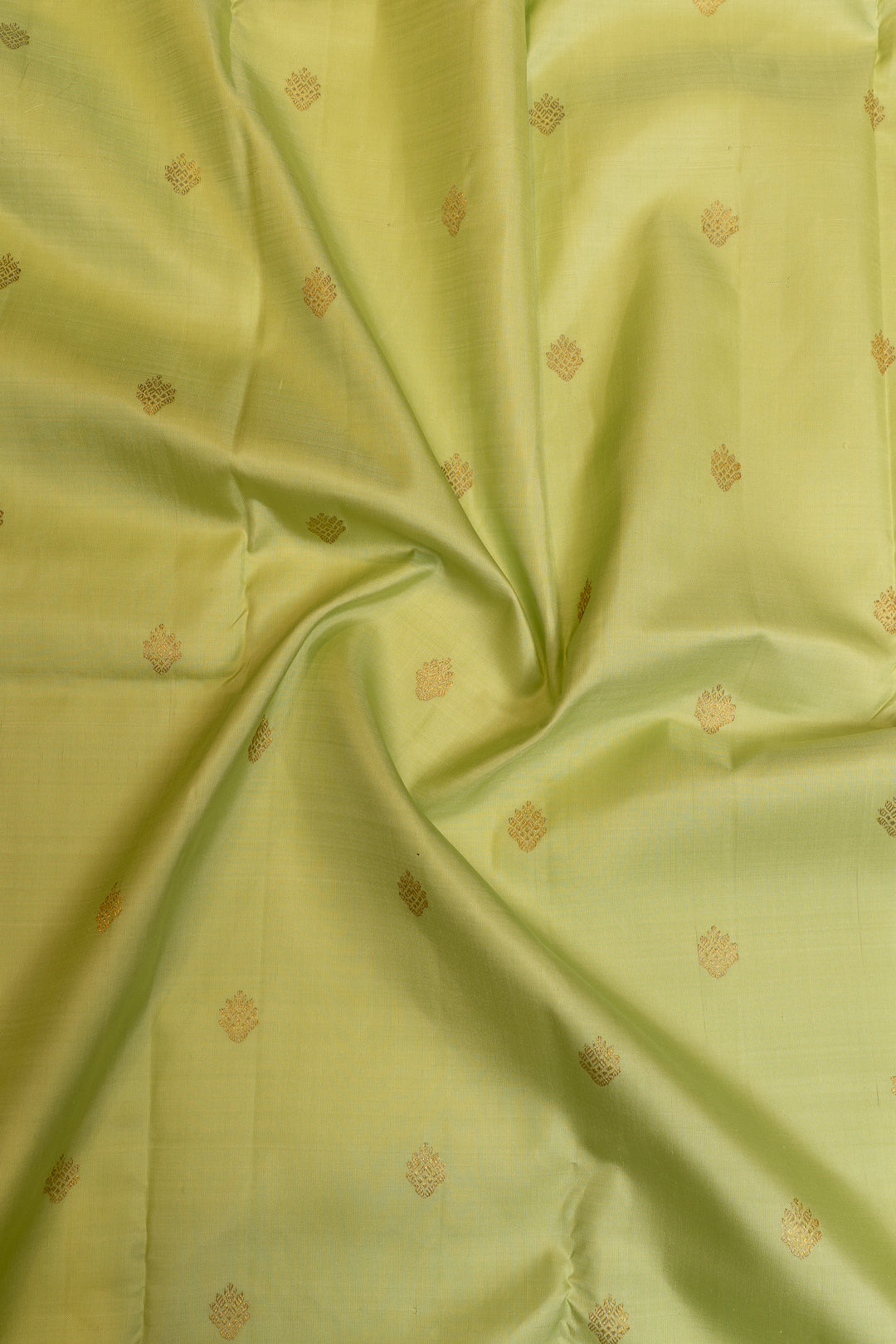 Apple green and rust orange pure Kanchipuram silk saree