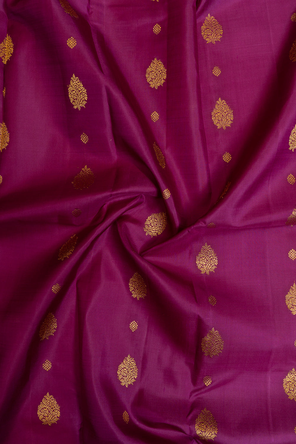 Purple and orange vintage rettai pettu pure Kanchipuram silk saree