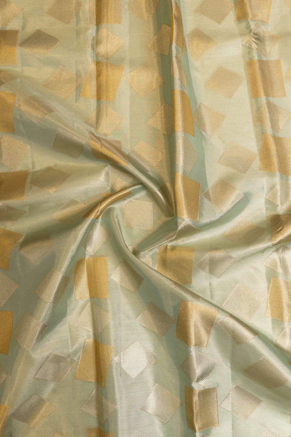 Pastel blue diamond tissue pure Kanchipuram silk saree