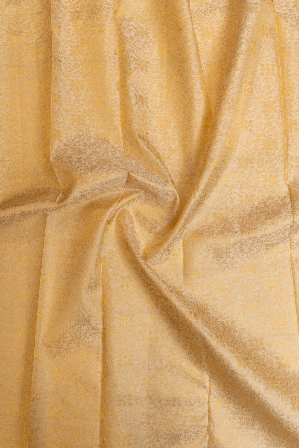 Ivory and red floral brocade pure Kanchipuram silk saree