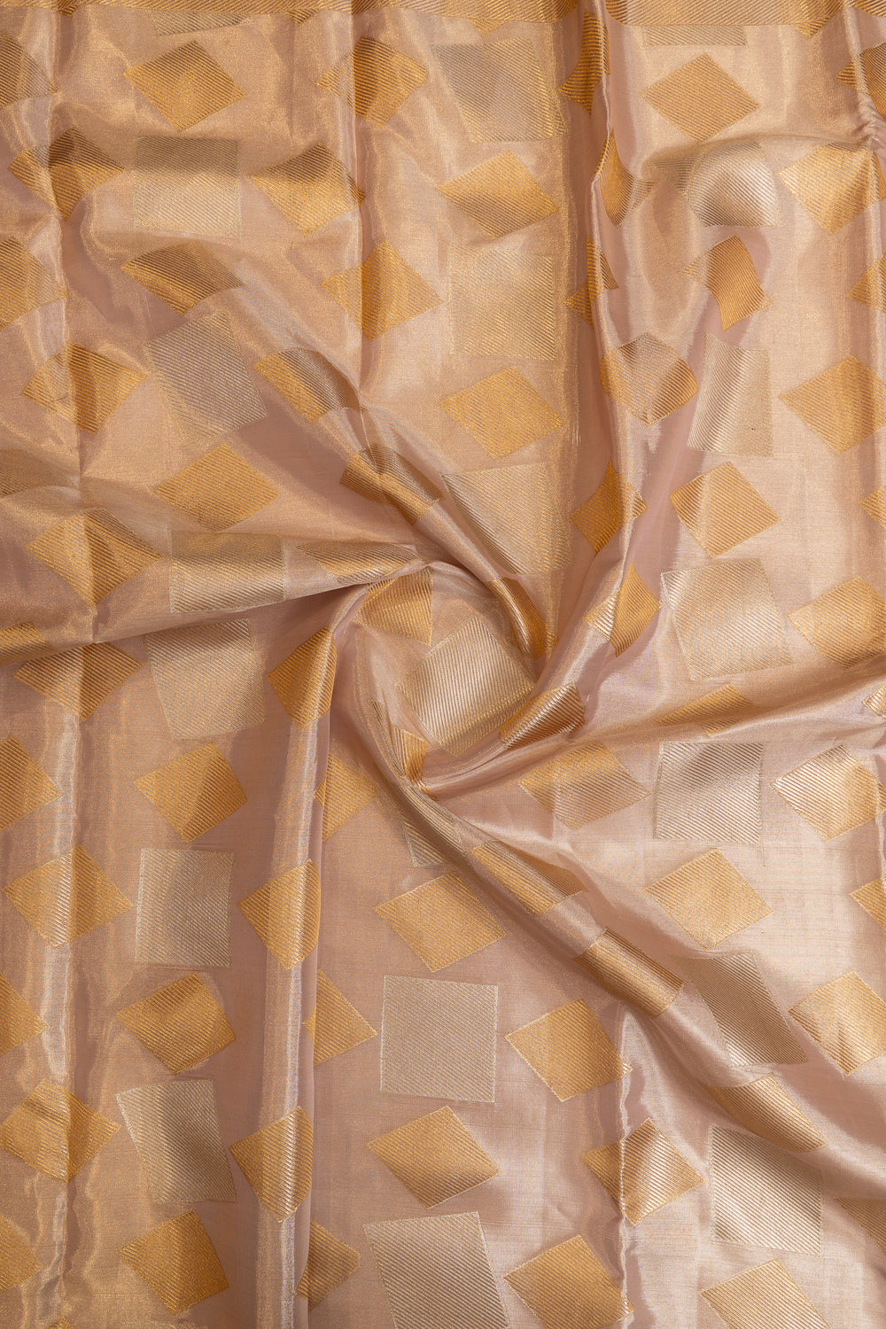 Lilac geometric tissue brocade pure Kanchipuram silk saree