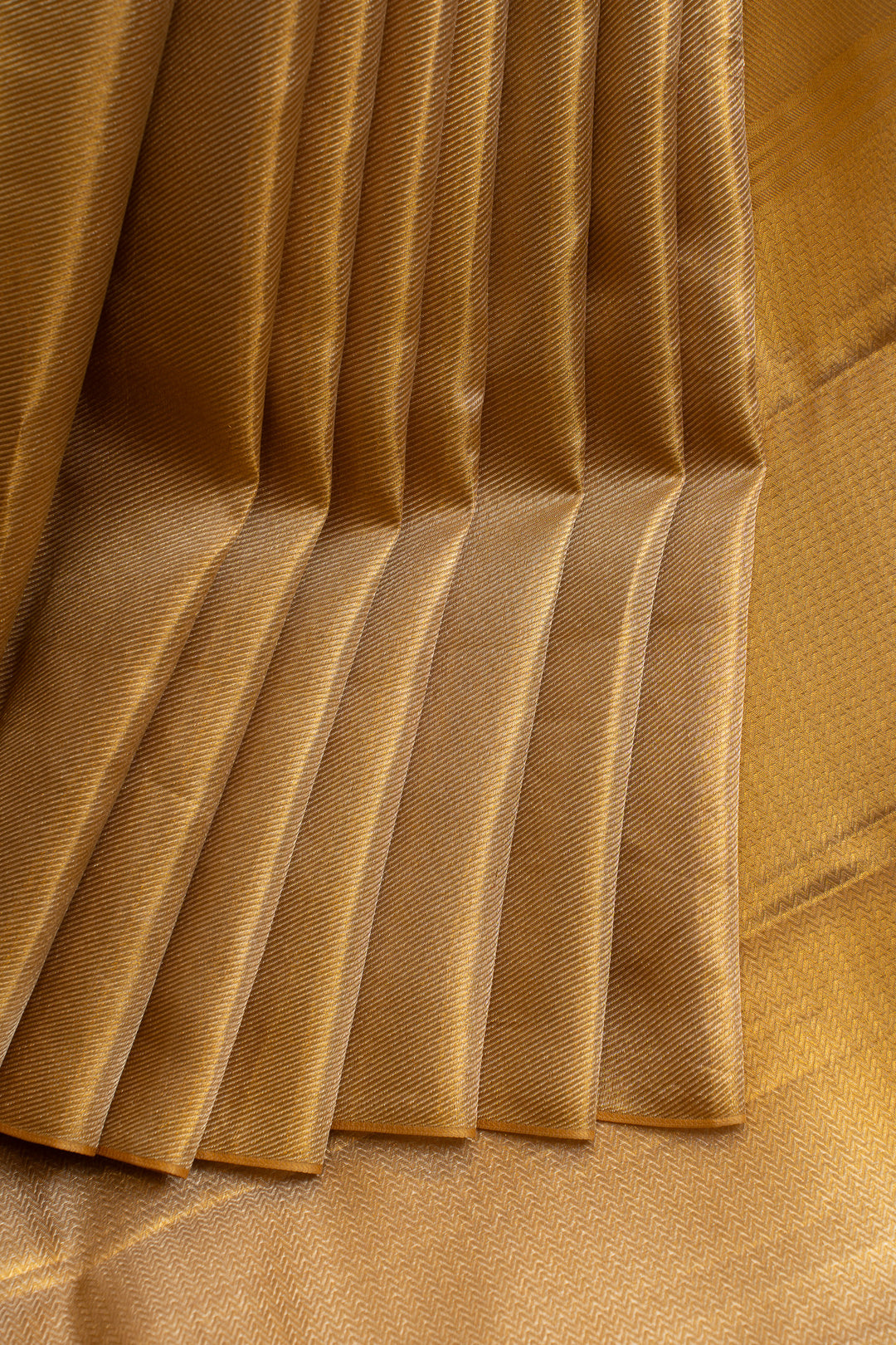 Gold brocade self stripes pure Kanchipuram silk saree