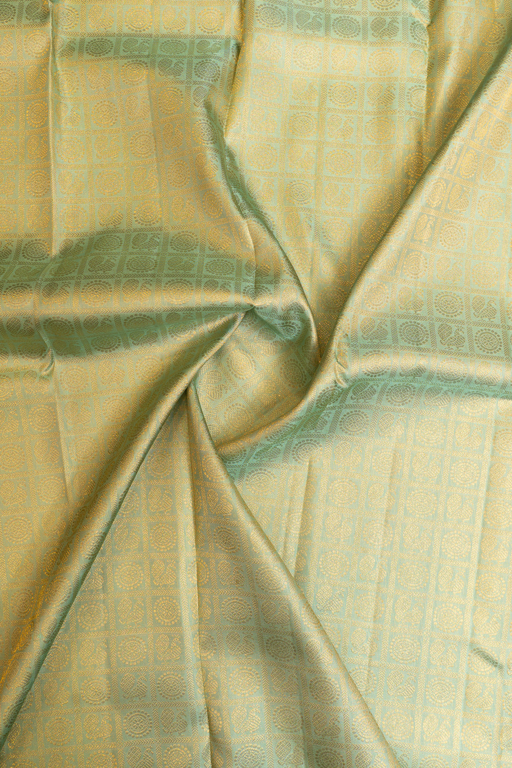 Ice blue annam chakram brocade pure Kanchipuram silk saree