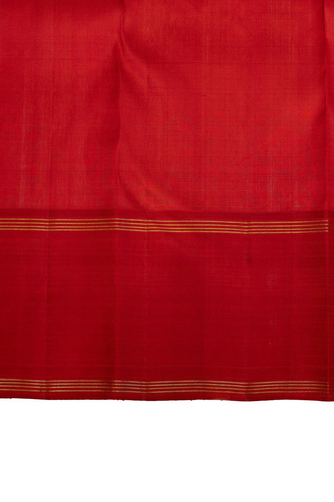 Pearl white and red pure linen Kanchipuram silk saree