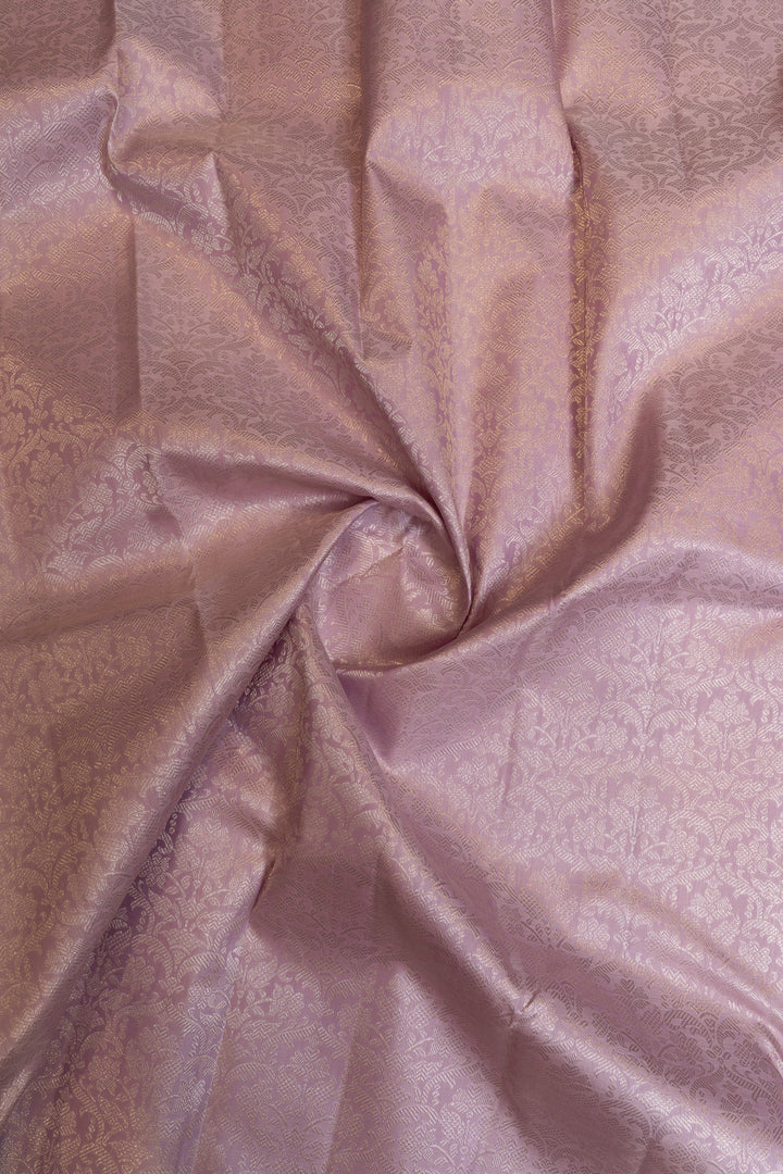 Lavender floral brocade pure Kanchipuram  silk saree