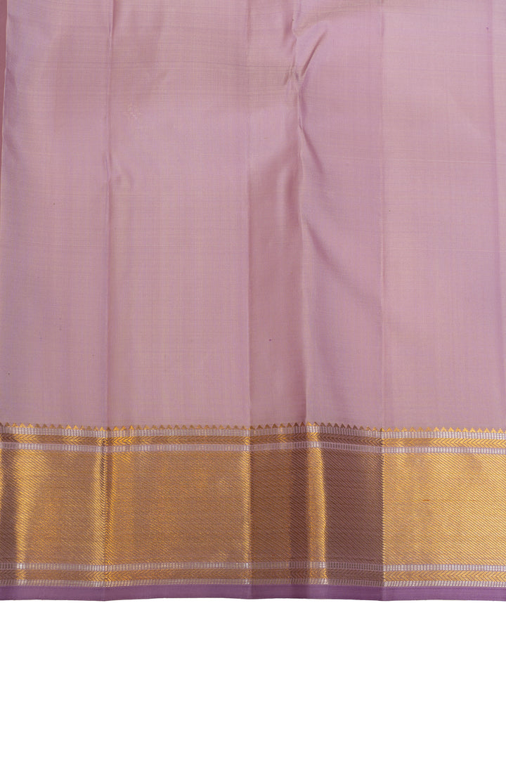 Lavender floral brocade pure Kanchipuram  silk saree