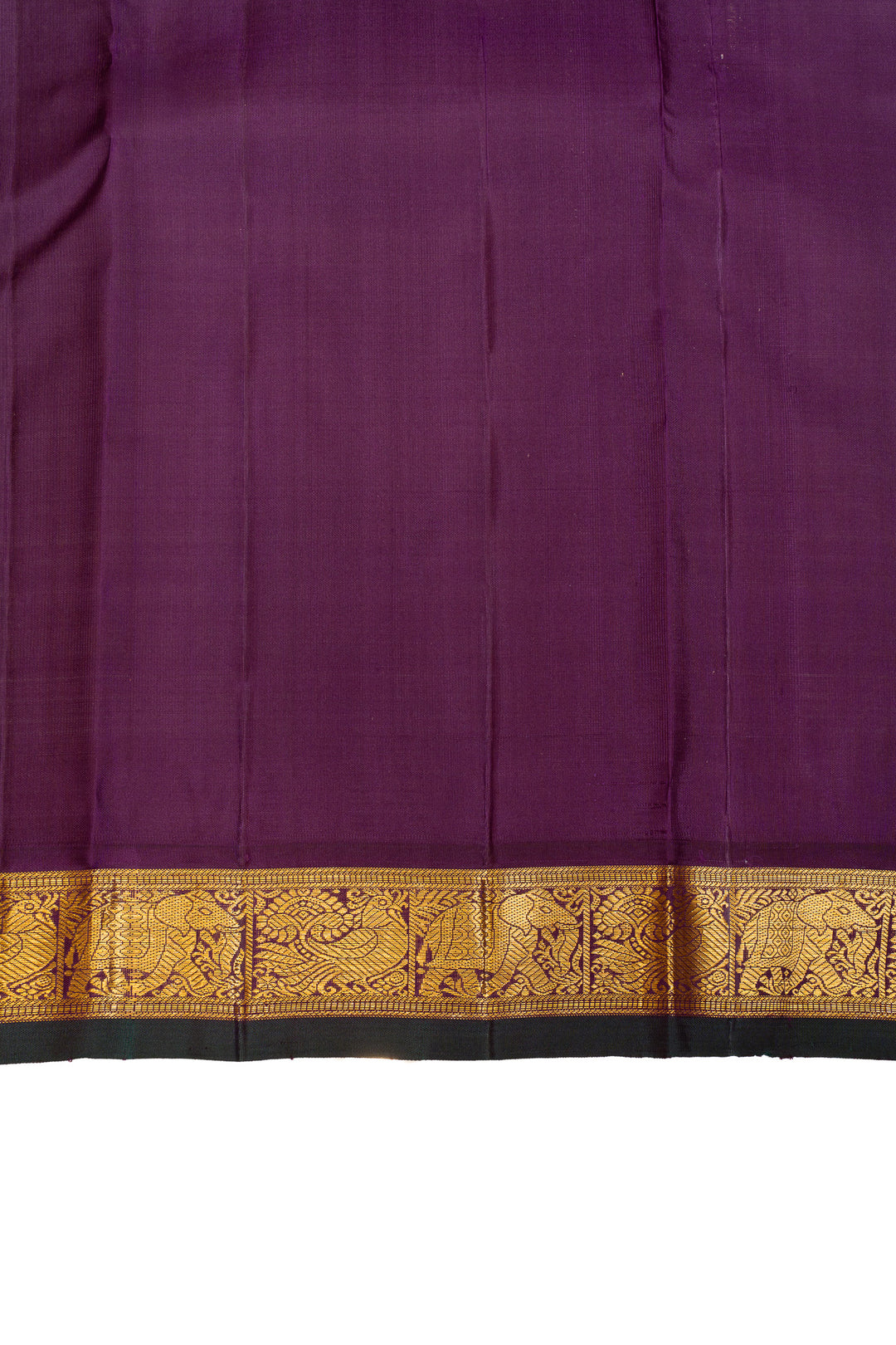 Yellow and purple traditional pure Kanchipuram silk saree