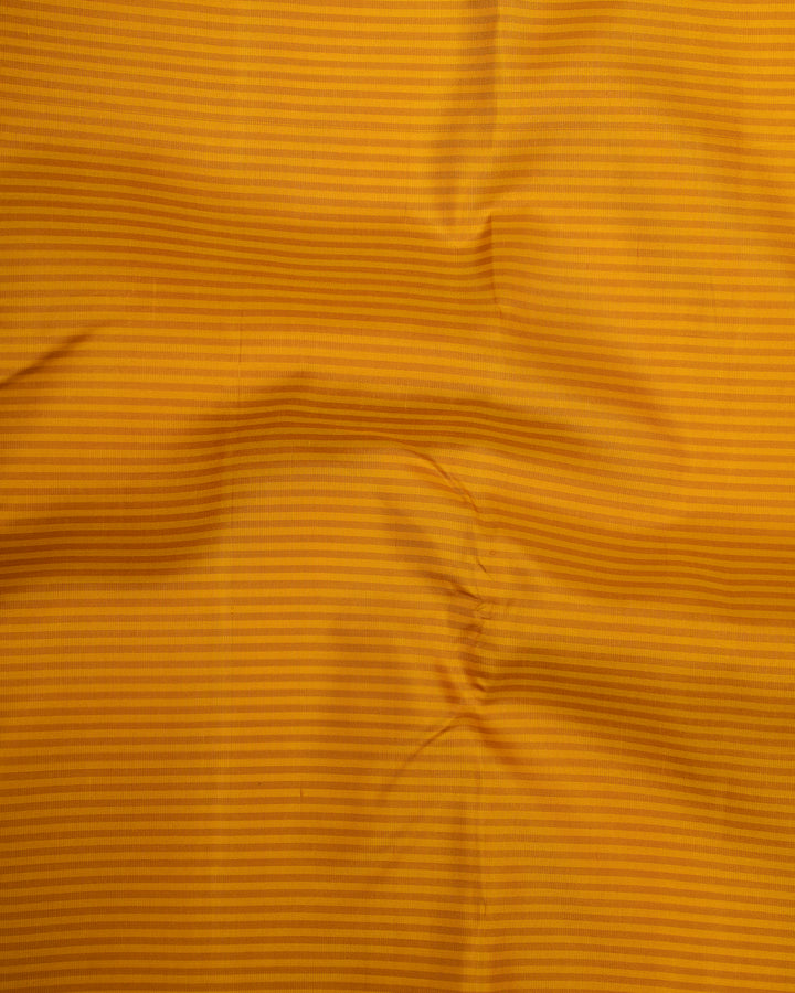 Yellow Stripes and Pink Pattu Pettu Pure Kanjivaram Silk Sari - Clio Silks