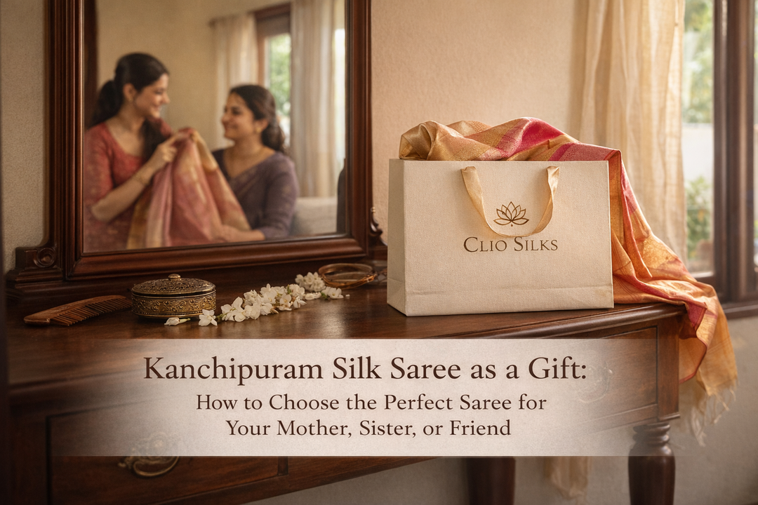 Kanchipuram Saree Silk as a Gift:How to Choose the Perfect Saree for Your Mother, Sister, or Friend