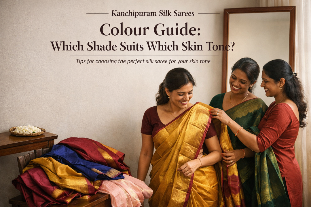 Kanchipuram Silk Saree Colour Guide:Which Shade Suits Which Skin Tone?