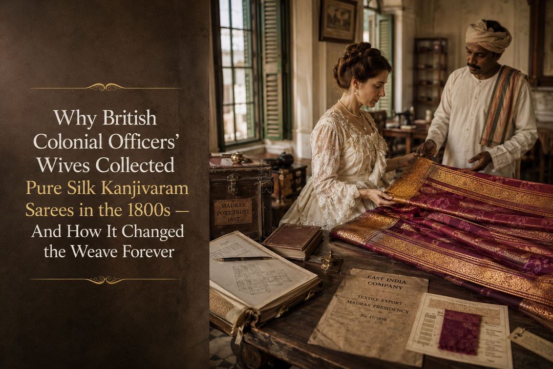 Why British Colonial Officers' Wives Collected Pure Silk Kanjivaram Sarees in the 1800s — And How It Changed the Weave Forever