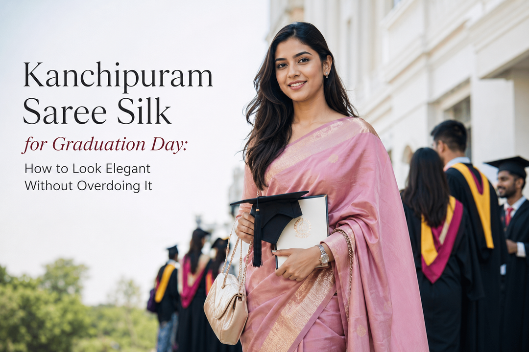 Kanchipuram Saree Silk for Graduation Day:  How to Look Elegant Without Overdoing It