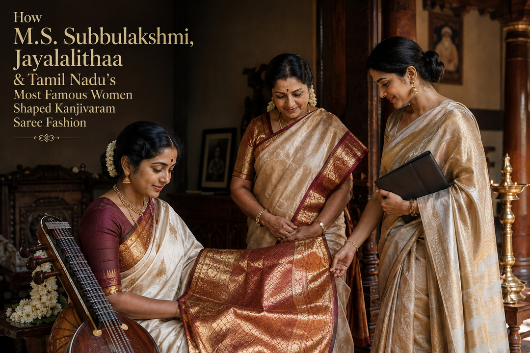 How M.S. Subbulakshmi, Jayalalithaa & Tamil Nadu's Most Famous Women Shaped Kanjivaram Saree Fashion