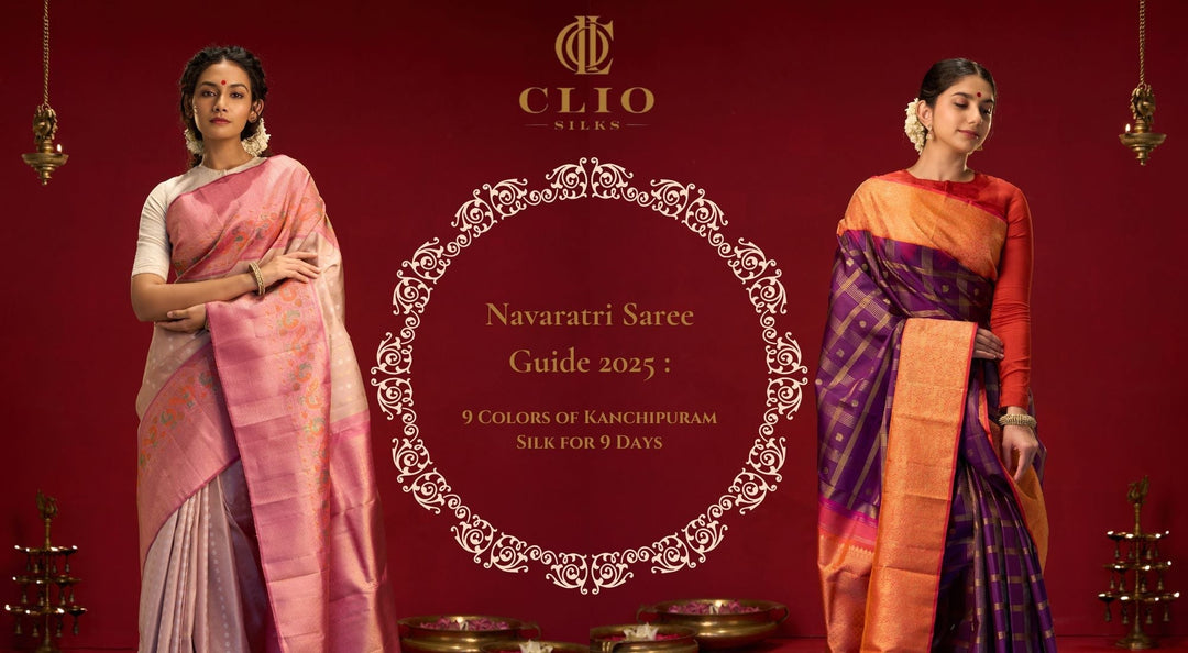 Navaratri Saree Guide 2025: 9 Colors of Kanchipuram Silk for 9 Days
