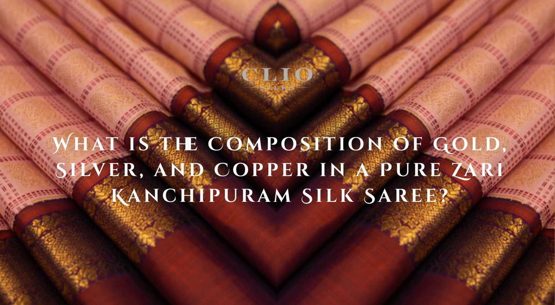 Composition of Pure Zari in Kanchipuram Silk Saree