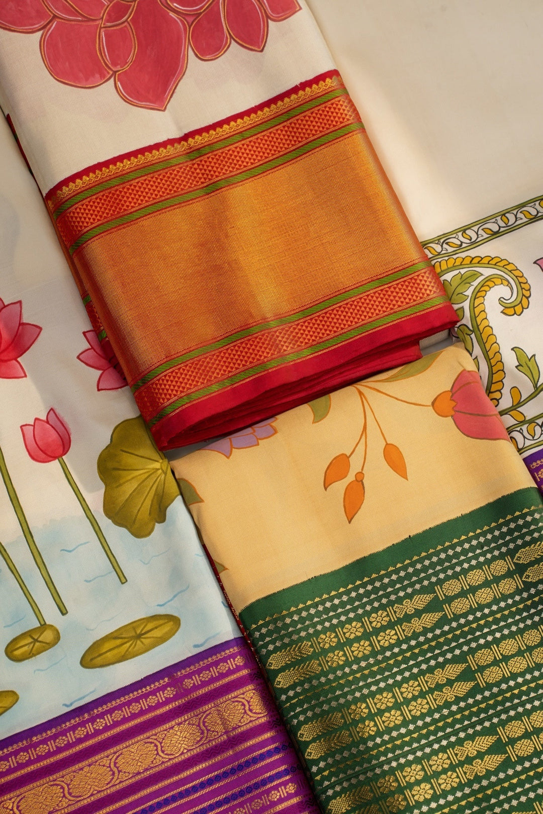 Handpainted Kanjivaram Silk Sarees