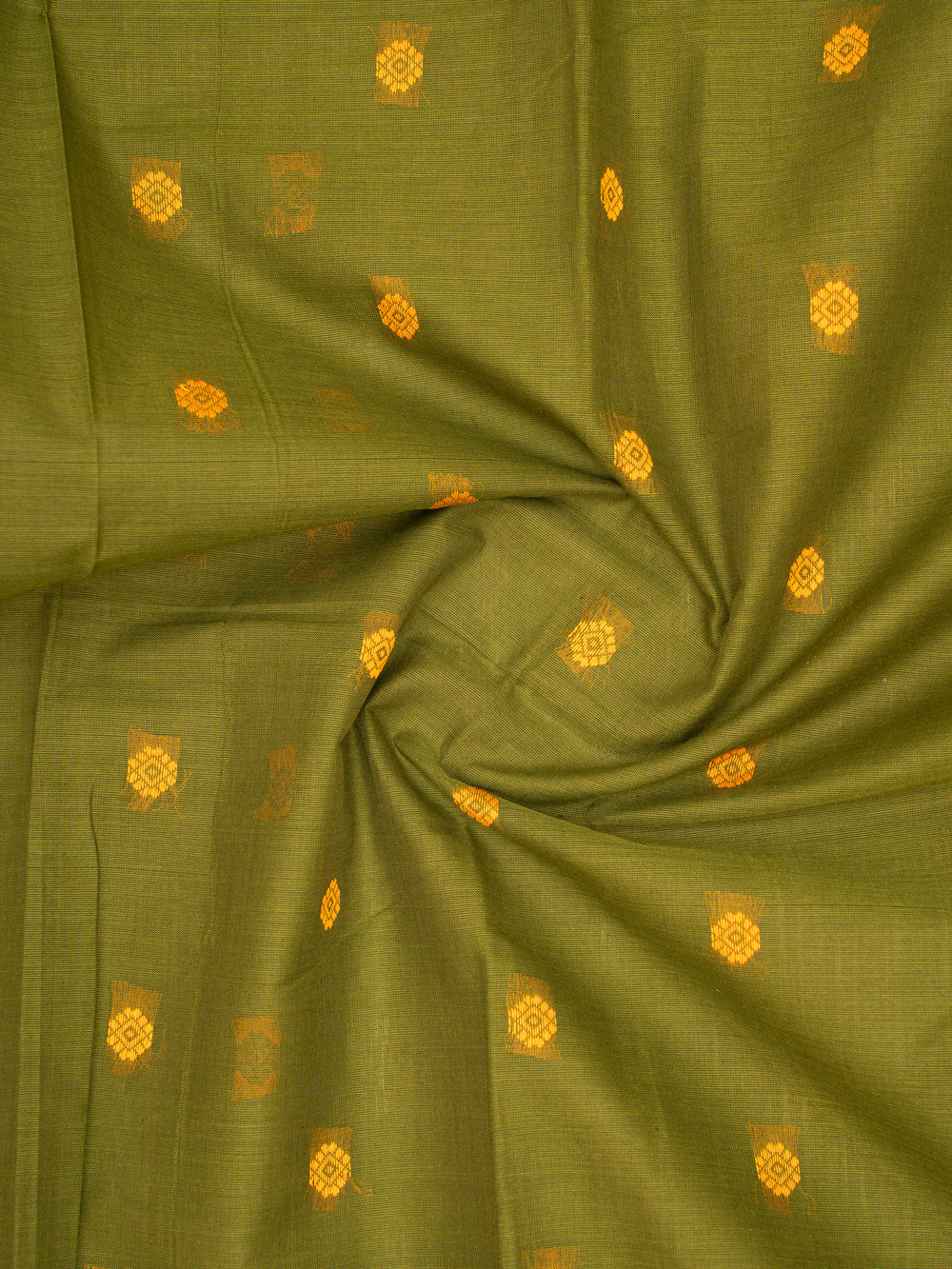 Mehendi Green Pure Kanchi Cotton Saree - Clio Silks