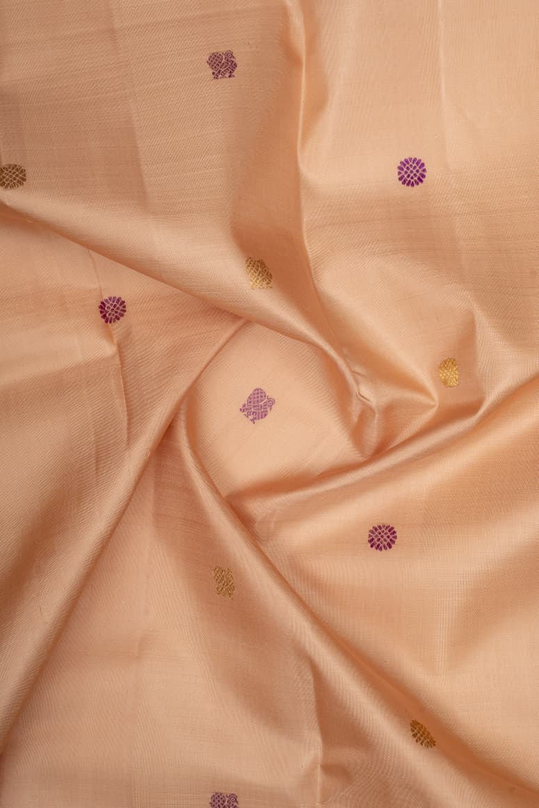Beige Traditional Pure Kanchipuram Silk Saree
