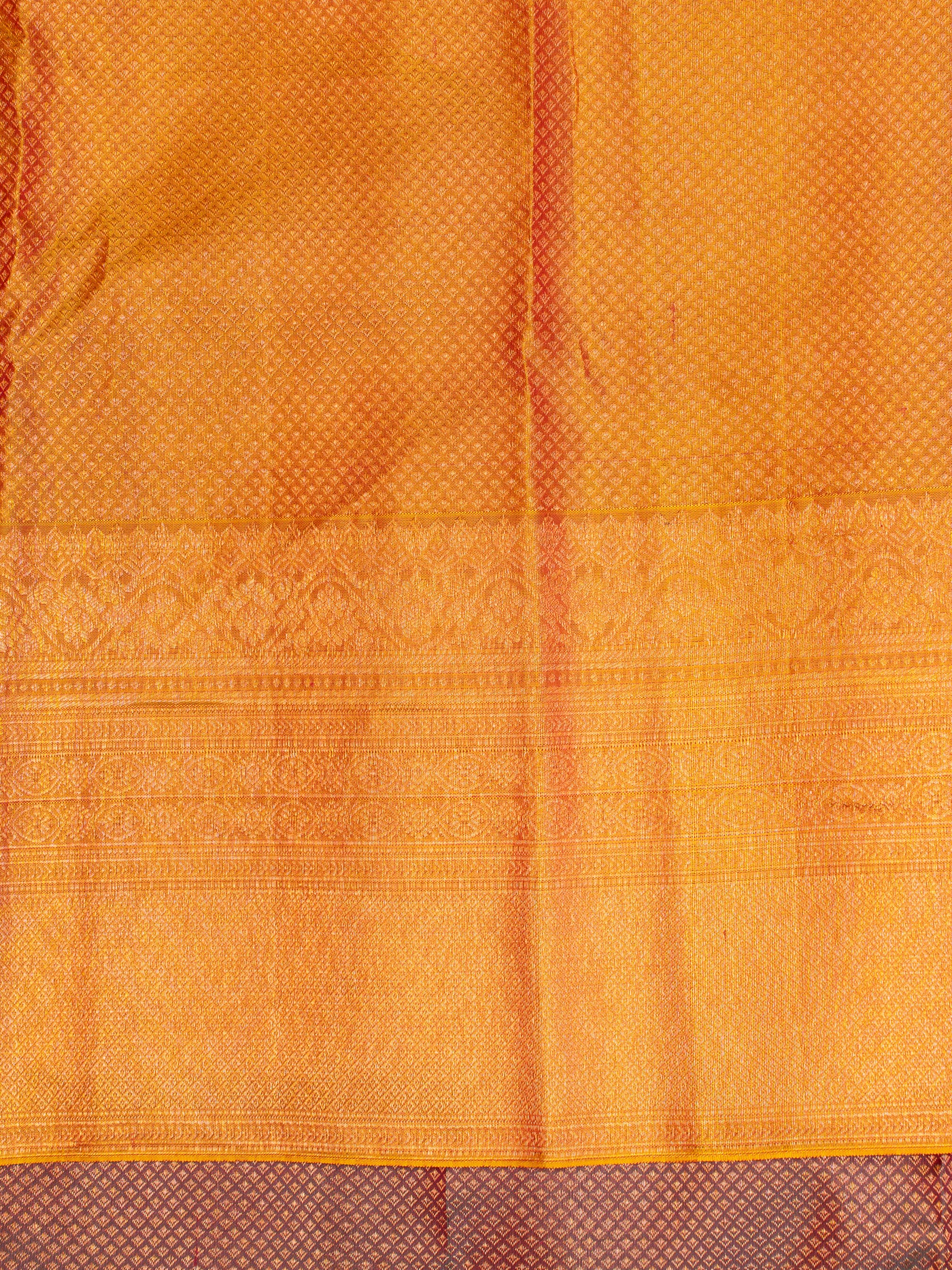 Maroon and Mustard Brocade Pure Kanchipuram Silk Saree