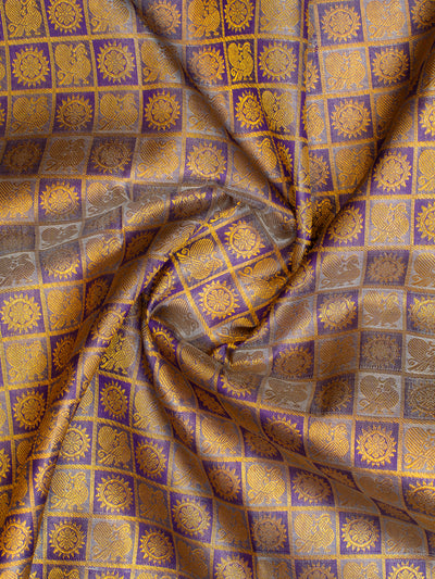 Purple and Magenta Pure Brocade Kanjivaram Silk Saree