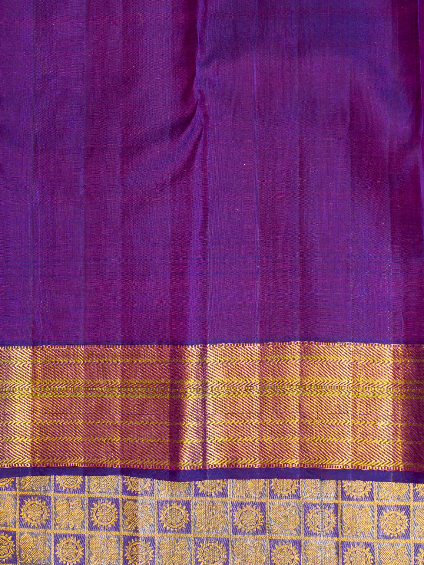 Purple and Magenta Pure Brocade Kanjivaram Silk Saree