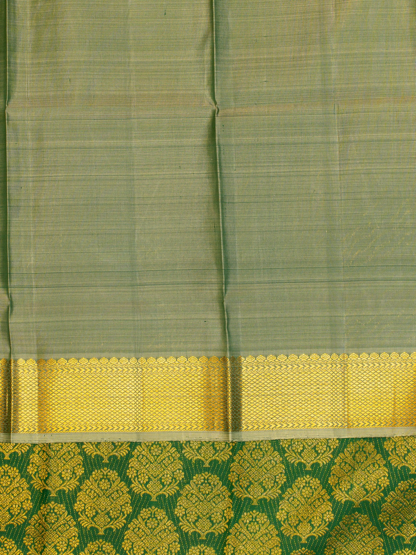 Emerald Green Brocade Pure Kanjivaram Silk Saree