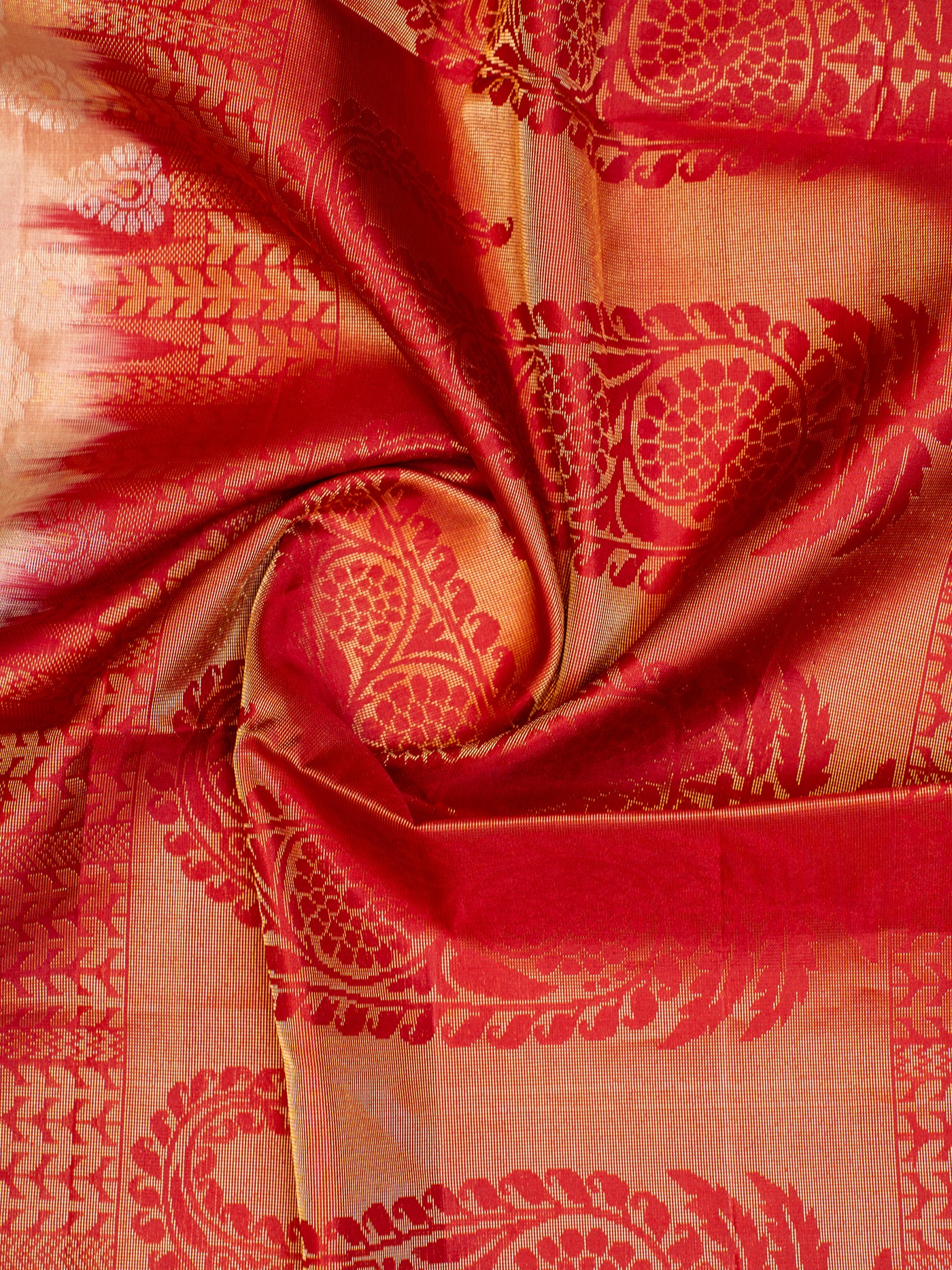 Off White and Jamun Pure Soft Silk Saree