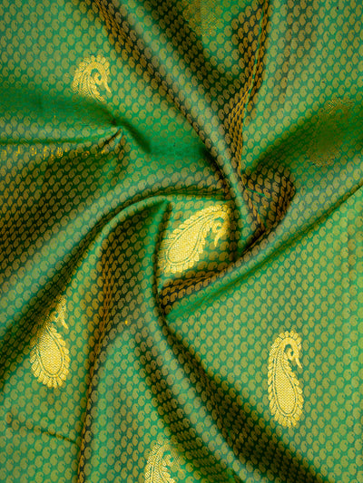 Green Jacquard Pure Kanchipuram Silk Saree - Clio Silks