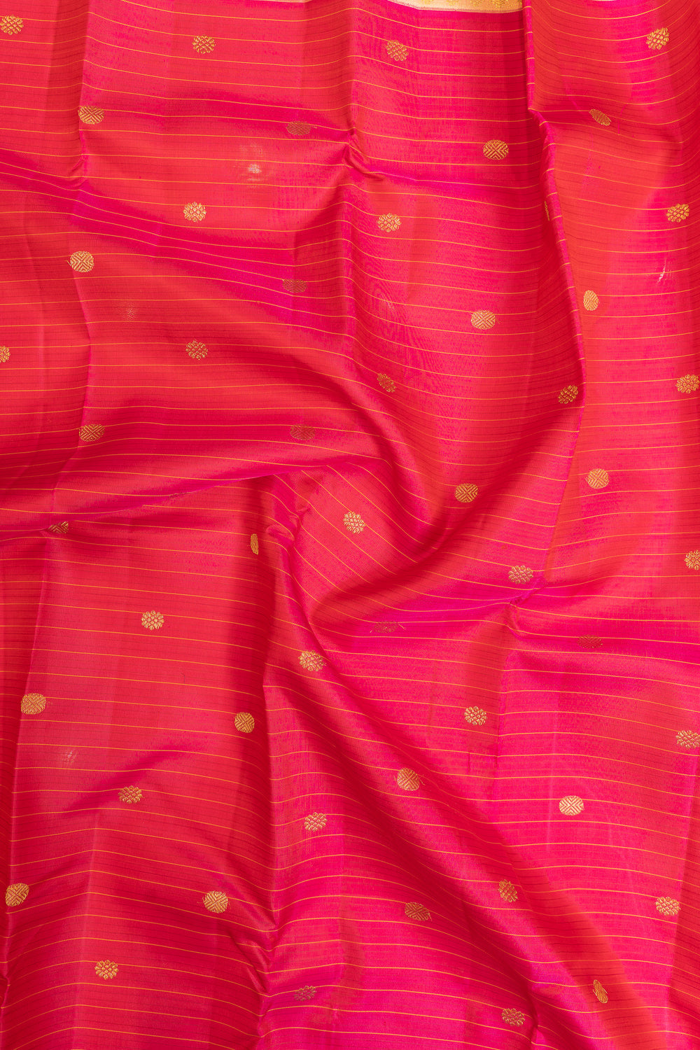 Magenta Pink stripes pure Kanchipuram silk saree