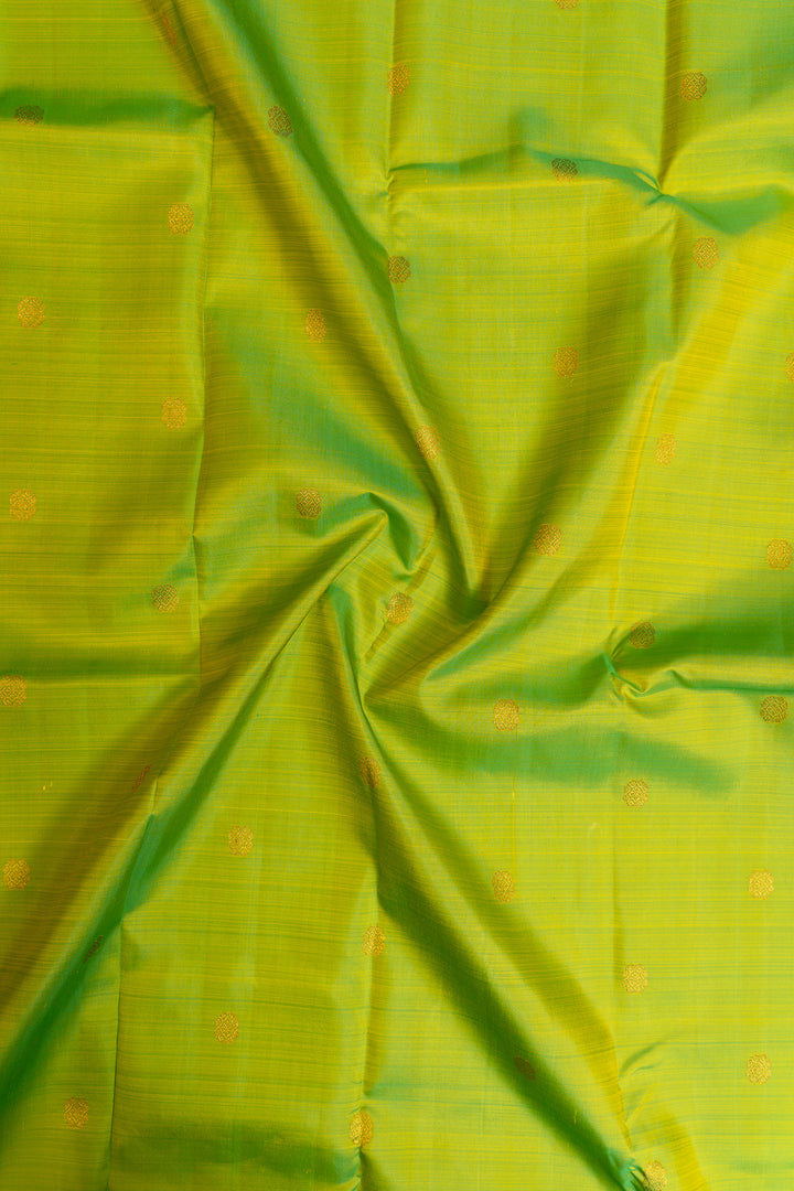 Sampanga green and blue pure Kanchipuram silk saree